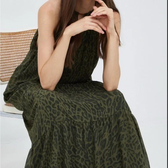 Ralph Lauren Green and Black Maxi Dress - Picture 2 of 8